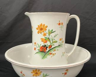 English Wash Pitcher  Bowl