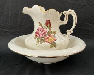 Rose Wash Bowl  Pitcher 
