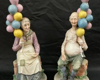 Pucci  Signed Capodimonte Balloon Couple 