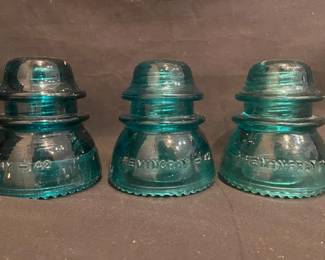 Hemingray Blue Glass Insulators 