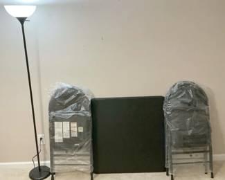 Card Table, Chairs And Lamp