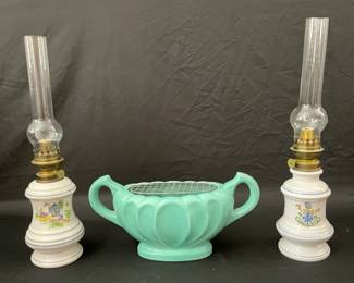 Vintage Oil Lamps And Friend
