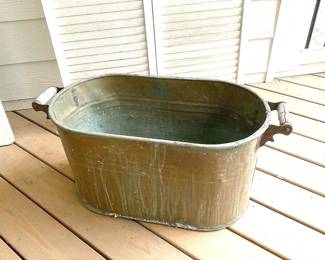 Antique Copper Wash Boiler Tub