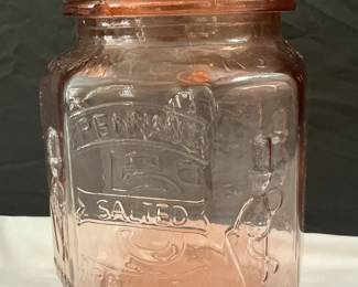 Pink Mr. Peanut Pennant Jar