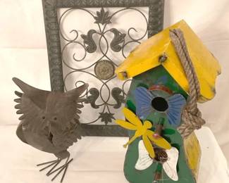 Metal Birdhouse And Decor