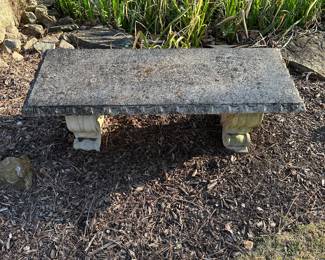 R89 - $100 Outdoor Concrete Garden Bench. Moves in 3 pieces.