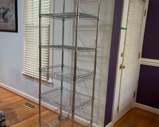 R68 - $60. NSF Metal Shelf w/extra hardware. Measures 24" wide x 18" deep x 75" tall.