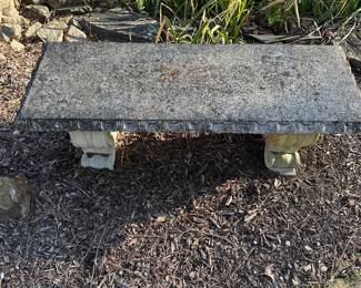 R89 - $100 Outdoor Concrete Garden Bench. Moves in 3 pieces.