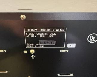 R70 - $50. Sony Stereo Cassette Deck. Model TC-WE425.