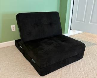 R19 - $65. Futon / Sofa Bed by Ameriwood Industries. Measures 68" wide x 43" deep x 13" tall. 28" tall as a sofa. Folds 1/4 size if needed!