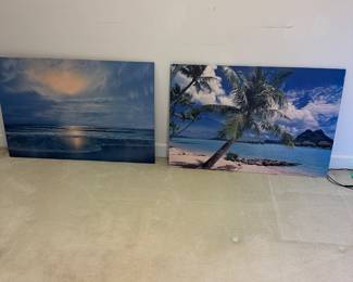 A7 - $10 PAIR. Beach Prints on cardboard. Measures 36" x 24".