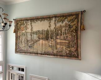 R88 - $100. HUGE Lake Como Tapestry. (Approx 12' x 5.5')