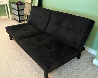 R19 - $65. Futon / Sofa Bed by Ameriwood Industries. Measures 68" wide x 43" deep x 13" tall. 28" tall as a sofa. Folds 1/4 size if needed!