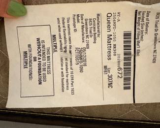 R9 - $125. Queen Faux Leather Bed. Headboard has some scuffs that look like they will clean off. Mattress is clean and comfortable!