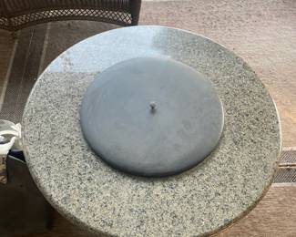 R13 - $1250. Oriflamme Tables by Designing Fire - Propane Firepit. Measure 42" round x 19.5" tall. Includes small propane tank. Has only been used on a covered porch - not weathered!