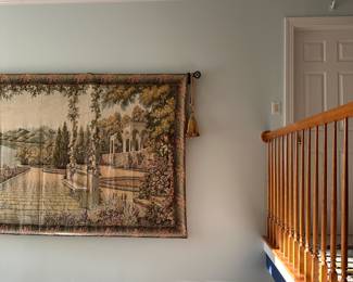 R88 - $100. HUGE Lake Como Tapestry. (Approx 12' x 5.5')
