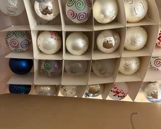 W14 - $15. Box with 2 layers of ornaments.