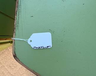 R17 - $40. PAIR of Painted Hexagon Side Tables. Measures 25" x 28.75" x 24" tall. All doors open - sturdy!