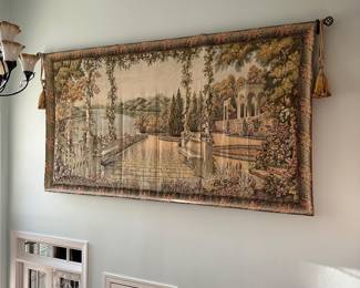 R88 - $100. HUGE Lake Como Tapestry. (Approx 12' x 5.5')