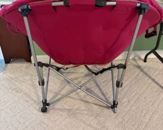 R23 - $20. Room Essentials Sphere Chair. Measures 45" wide x 37" tall. Folds up.