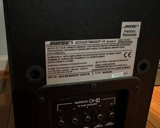 R39 - $150. Bose Acoustimass 10 Series ii. Subwoofer & 5 Cube Speakers.