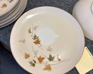 R69 - $25. Vintage China Set - a lot of pieces are stained / discolored.