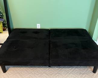 R19 - $65. Futon / Sofa Bed by Ameriwood Industries. Measures 68" wide x 43" deep x 13" tall. 28" tall as a sofa. Folds 1/4 size if needed!