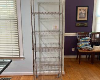 R68 - $60. NSF Metal Shelf w/extra hardware. Measures 24" wide x 18" deep x 75" tall.