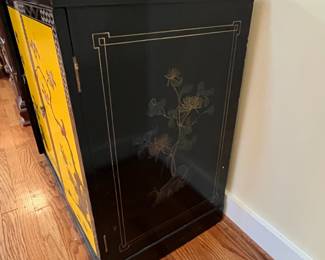 C3 - $225.  Bright Asian Inspired Cabinet that flips opens to a bar table / server.  Measures 42.5” wide x 19.25” deep x 32” tall