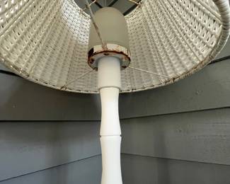 C29 - $20. Indoor / Outdoor Floor Lamp. Designed to look like Bamboo. Measures 63" tall.  Does have rust but would be great for another porch!