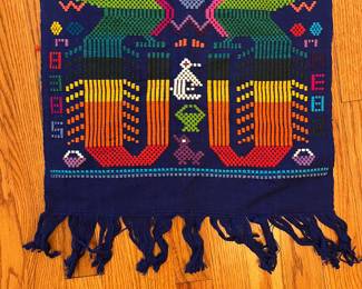 C32 - $30. Guatemalan Woven Runner. Measures 17.5" x 45" long. 