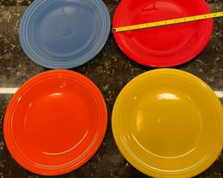 C102 - $100. Vintage Fiestaware USA HLC. 12 pcs. 4 dinner plates, 4 salad plates, 4 cereal bowls. Excellent condition!