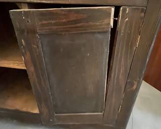 C8 - $40. Antique Cabinet / Wash Stand. Needs some repairs. Measures 30.75” wide x 17.25” deep x 28” tall