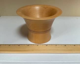 C54 - $25. Carved wood bowl. Eric Roberts. Hand Turned Local Wood Sycamore. 
