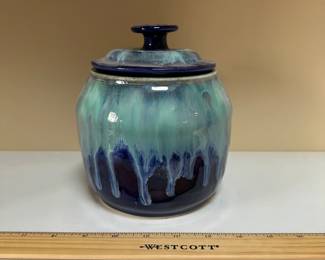 C65 - $15. Signed "Tori 2014". Lidded pottery in excellent condition!