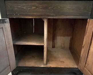 C8 - $40. Antique Cabinet / Wash Stand. Needs some repairs. Measures 30.75” wide x 17.25” deep x 28” tall