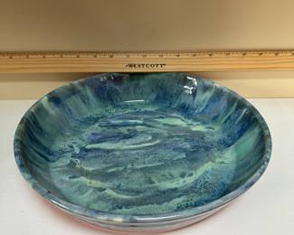 C53 - $15. Signed Pottery Pie Plate "Tori 2016"