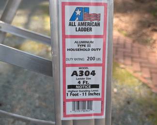 C111 - $40. All American Ladder Model A304. 4'. 200#. 
