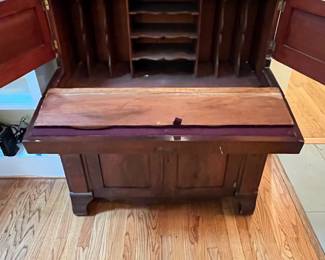 C7 - $325. Antique Secretary Bookcase - moves in 1 Piece! Measures 38” wide x 21.5” deep x 79.5 tall. 
