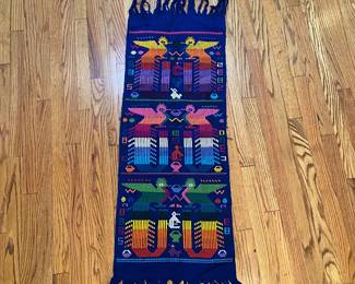 C32 - $30. Guatemalan Woven Runner. Measures 17.5" x 45" long. 