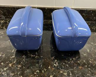 C104 - $20 Each. Hall Pottery Art Deco Lidded Bread Pan / Baking Dish. 