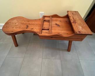 C11 - $75. Cobblers Bench that can be used as a coffee table. Measures 44” wide x 19.75” deep x 20” tall