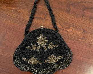 C107 - $25. Vintage Beaded Clutch. Hand made in Belgium. 