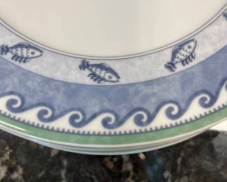 C21 - $200. Villeroy & Boch Switch3 Corsica Plates - set of 11. (10- 10.5" Dinner Plates. 1 - 8.5" salad plate.)