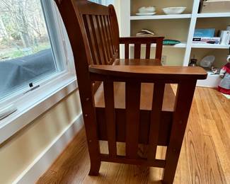 C2 - $75. Mission Style Storage Bench with 3 drawers underneath. Measures 40.5” wide x 18.5” deep x 36” tall. 250# weight limit. 