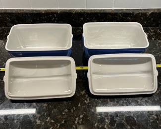 C104 - $20 Each. Hall Pottery Art Deco Lidded Bread Pan / Baking Dish. 