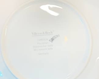 C21 - $200. Villeroy & Boch Switch3 Corsica Plates - set of 11. (10- 10.5" Dinner Plates. 1 - 8.5" salad plate.)