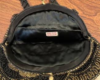 C107 - $25. Vintage Beaded Clutch. Hand made in Belgium. 