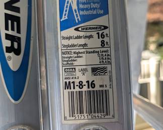 C114 - $125. Werner Articulated Multi Ladder M1-8-16. 