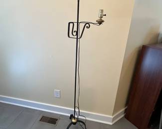 C22 - $45. Wrought Iron Floor Lamp. Measures 60.5" tall. 